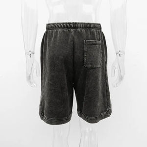 Hiver 100% Coton Biker Sweat Washed Shorts Hommes Shorts Unisexe Running Cotton Men Fashion Custom Acid Wash Shorts - Product Image 5