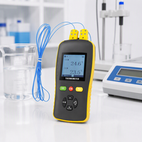 Pencatat Data Suhu Genggam Layar LCD TC602 Termometer Digital Dua Kanal Tipe-K/T/J Termometer Termokopel