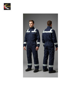 Tiras reflectantes de algodón 80%, mono de manga larga de una pieza, ropa de trabajo bordada, traje de protección laboral para ropa de soldadura - Product Image 5