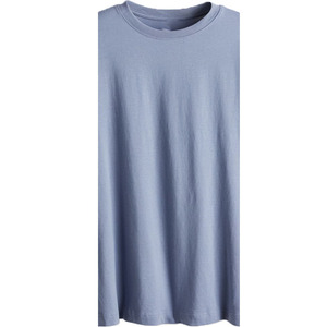 T-shirt décontracté pour homme de grande taille, logo personnalisable de haute qualité, devant uni, couleur ciel, 220 g/m², 100 % coton biologique respirant - Product Image 3