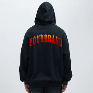 เสื้อสเวตเตอร์มีฮู้ดสำหรับผู้ชายโอเวอร์ไซส์ผ้าคอตตอนผ้าเกล็ดปลาผ้าเทอร์รี่ - Product Image 6