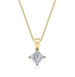 Colgante Solitario de Diamante Corte Princesa Lucida, 0.30 Ct, Diamante Cultivado en Laboratorio, en Platino, para Bodas y Fiestas - Product Image 3