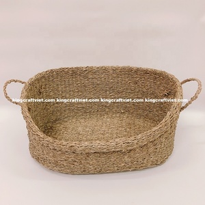ตะกร้าสุนัขทำด้วยมือจากหญ้าทะเลและเส้นใยหวายของขวัญสำหรับสัตว์เลี้ยงทำจากหัตถกรรมกษัตริย์เวียดนามเป็นมิตรกับสิ่งแวดล้อม - Product Image 2