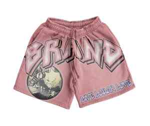 Vente en gros Ensemble deux pièces t-shirt et short graphiques avec logo sérigraphié personnalisé Ensemble chemise et short d'été 2 pièces Survêtement pour hommes - Product Image 5