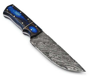 Couteaux en acier au carbone à lame fixe faits à la main avec logo personnalisé avec manche en bois couteaux de chasse et de camping - Product Image 1