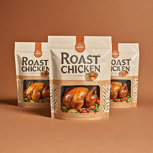 Custom Stand up Zipper Laminated Plastic Pouch Food Grade Deli Packaging <b>Bag</b> with Window for <b>Roast</b> Chicken Frozen Food Milk - Product Image 2