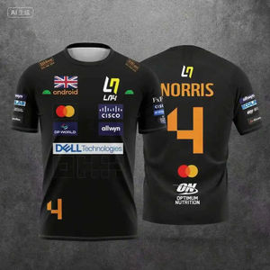 Camiseta de Manga Corta Estilo Racing para Lando Norris NO.4 2025, Ropa Deportiva Transpirable para Deportes Extremos y Fútbol - Product Image 6