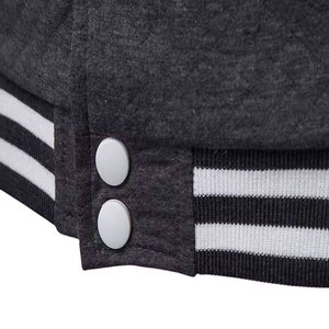 OEM diseño personalizado de alta calidad bordado negro béisbol Spandex/poliéster chaqueta Bomber Letterman hombres Zip primavera transpirable - Product Image 4