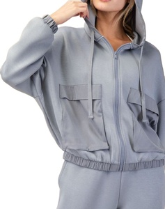 Sudadera con Capucha Asimétrica de Punto con Lavado Ácido de Moda para Mujer, Talla Grande, Transpirable, de Algodón Terry para Invierno/Primavera, Ropa Casual de Calle Estampada - Product Image 5