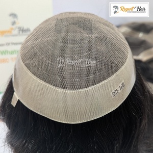 REGENT Premium SFL Man's <b>Toupee</b> with 100% Indian Remy Hair Hand Tied Natural Wave Straight Style Stock for Wholesale - Product Image 3