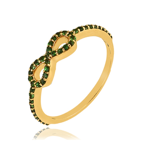 แหวนเงินแท้ 925 ชุบทองคำแท้ ดีไซน์อินฟินิตี้ ประดับพลอยทซาโวร์ไทด์ ดีไซน์คลาสสิก เหมาะสำหรับงานแต่งงาน งานเลี้ยงฉลองครบรอบ และเป็นของขวัญ - Product Image 2