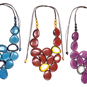 Handmade Tagua <b>Ring</b> <b>Necklace</b> Eco-Friendly Fashion Statement Jewelry with Tagua Beads in Artistic Color Designs Perfect Gift - Product Image 1