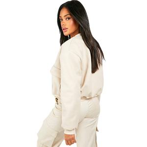 Vêtements de mode, veste en coton 100% personnalisée en gros, veste légère streetwear, plusieurs poches, coupe classique, vestes pour femmes - Product Image 3