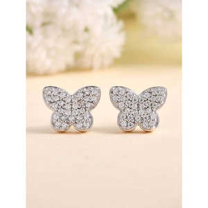 Pendientes de mariposa de plata con aspecto de diamante - Product Image 3