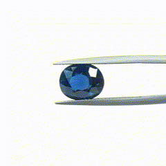 Saphir bleu naturel de Madagascar non chauffé de 4,55 carats, pierre précieuse brute, taille émeraude ovale facettée, avec opale et aigue-marine - Product Image 2
