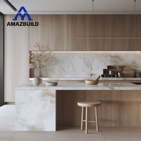 AMAZBUILD Prix d'usine Meubles sous-évier modernes complets laqués Robinet Modulaire Écologique Ignifuge Charnière Îlot de cuisine