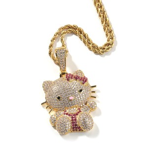 Gold Plated Hip Hop Initial Puff <b>Pendant</b> Diamond Moissanite Stone Balloon Letter <b>Name</b> <b>Necklace</b> Valentine's Day Gift for Her - Product Image 4