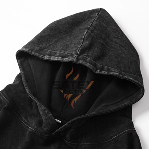 Heavyweight Acid Wash Pullover Hoodie Custom Oversized Streetwear Unisex Blank Vintage Sweatshirt for Wholesale - Product Image 5