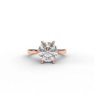 IGI Certified Round Brilliant Cut Lab Grown Diamond Solitaire Engagement <b>Ring</b> in 9K Rose / White & Yellow Gold - Product Image 5