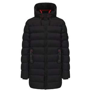 Veste parka d'hiver pour homme en gros au Canada, taille plus 6XL, longue, épaisse, col montant, capuche, tissu imperméable, motif léger, logo - Product Image 1