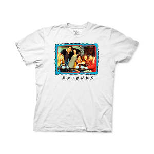 T-shirt da uomo Friends Frame con logo grafico, 100% cotone jersey, taglia L, stile street hip hop, traspirante e confortevole, 280 grammi - Product Image 1