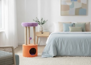 Griffoir Amistar de haute qualité avec fausse fourrure et une hauteur de 95 cm pour chats et chatons de toutes races et tailles - Product Image 3