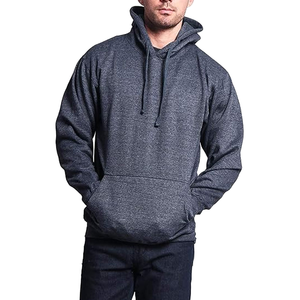 Basics 100% algodón Heather Navy Hoodie hombres personalizado impreso pulóver polar transpirable Sudadera con capucha Casual Streetwear cálido - Product Image 1