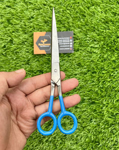 Ciseaux de coiffure à lame droite en acier inoxydable de haute qualité, poignée bleue, pointe pointue pour une utilisation en sécurité dans les salons - Product Image 6