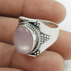Beautiful Oval Cut Rose Quartz Gemstone <b>Ring</b> In 925 Sterling <b>Silver</b> Bohemian Style <b>Rings</b> Perfect For Women And <b>Men</b> At Wholesale - Product Image 2