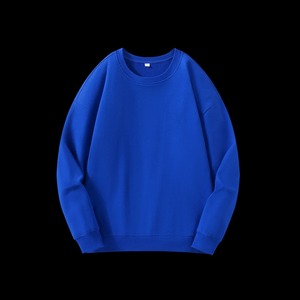 เสื้อสเวตเตอร์คอกลมผู้ชายผ้าฝ้าย100% ฤดูใบไม้ร่วงเสื้อ350gsm เทอร์รี่ทรงหลวมไซส์ใหญ่พิเศษเสื้อถักสีพื้นปรับแต่งได้สไตล์ลำลอง - Product Image 2