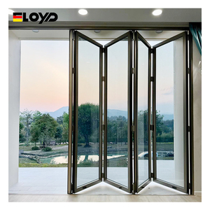 Eloyd 핫 세일 접이식 아코디언 강철 유리 문 슬라이딩 방음 욕실 용 알루미늄 모기장 - Product Image 1