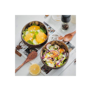 Tazón de cáscara de coco a granel, precio barato, artesanía hecha a mano para ensaladas de frutas, listo para enviar, fabricante de Vietnam - Product Image 1