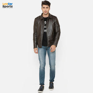 Blouson d'hiver en cuir à manches longues pour homme, personnalisé, confortable, élégant et de haute qualité - Product Image 5