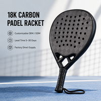 Raqueta de Pádel de Fibra de Carbono 18K, Defensiva, 360g, 46mm, Punto Dulce Ampliado, Personalizable, OEM, Marca Privada de Fábrica, en Stock, Venta al Por Mayor