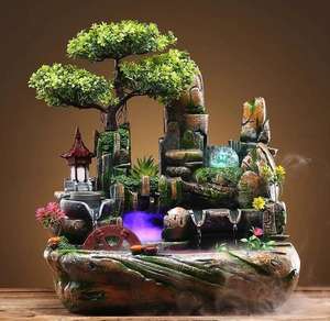 Décoration créative pour la maison, rocailles en bonsaï, fontaine à eau courante en résine, petits ornements de table - Product Image 4