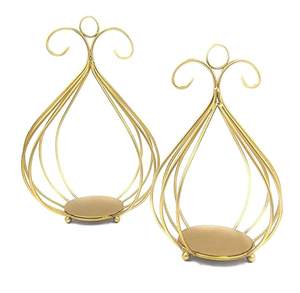 เชิงเทียนเหล็กดัดลายเรขาคณิต งานแฮนด์เมด สีตามสั่ง ของตกแต่งบ้านหรูหราสำหรับงานแต่งงาน แจกันสำหรับตกแต่งภายใน - Product Image 4