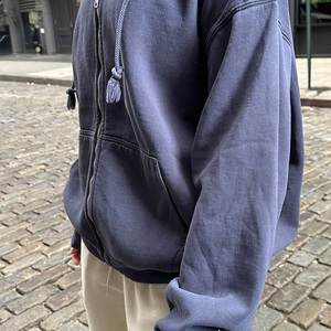 Sudadera con capucha informal con cremallera para mujer OEM con impresión de logotipo de material transpirable de ajuste personalizado y marca de etiqueta privada - Product Image 4