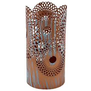 Décoration intérieure en cuivre votif rond en fer avec bougeoirs et bocaux à bougies gris pour la décoration de Noël faite à la main - Product Image 1