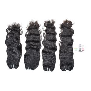 ผมต่อจากมนุษย์ผมชาวอินเดียสำหรับผู้หญิงมีหนังกำพร้าเป็นลอนธรรมชาติสีดำธรรมชาติ - Product Image 2