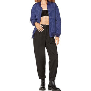 Servicio OEM, Chaqueta Bomber de Punto con Cuello Alto Personalizable para Mujer, Prenda de Moda Transpirable de Alta Calidad - Product Image 3