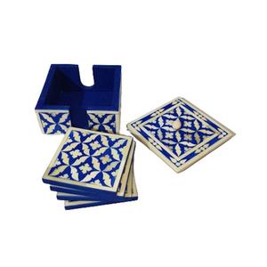 Venta caliente manteles individuales naturales de alta calidad posavasos con incrustaciones de hueso reutilizables para hoteles restaurantes juego en línea piedra de Mesa - Product Image 5