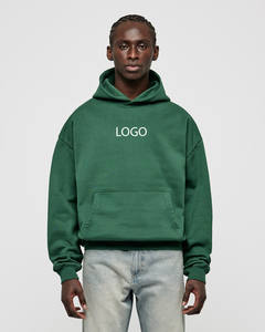 Sudadera con capucha de algodón pesado 100% para hombre, ropa de calle con logotipo personalizado, Lana en relieve de alta calidad, secado rápido, transpirable, Invierno - Product Image 1