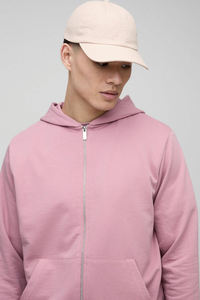 Street Wear Pink Colour Sweatsuit 100% Cotton Acid Wash Stacked <b>Trouser</b> and Zipper Hoodie Oversized Winter Tracksuit For Men's - Product Image 6