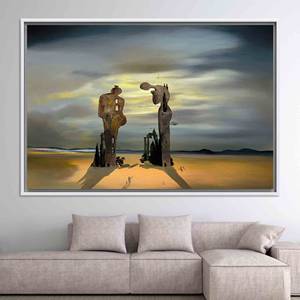 Millet's Angelus Canvas Art Print: Archeological Reminiscence Wall Decor,WHITE <b>FRAMED</b> CANVAS - Product Image 1