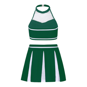 Trajes de baile de dos piezas de último diseño impresos con logotipo personalizado uniformes de animadora para niñas falda de poliéster Ropa de baile - Product Image 5