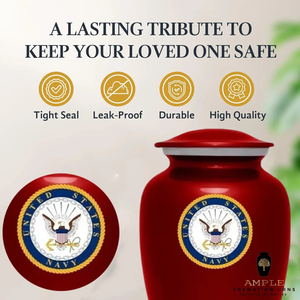 โกศเคลือบสีแดงที่ระลึกถึงอลูมิเนียมหรูหราพร้อมการเคลือบเมนาขนาดใหญ่ (220 Cu ใน) และตัวเลือกของที่ระลึก (3 Cu ใน) - Product Image 4