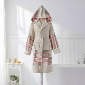 Peignoir unisexe en coton léger, tissé en lin, séchage rapide, respirant, printemps-été, couleur unie, toute l'année, taille XL, fabriqué en Turquie, vêtements de nuit et de détente - Product Image 4