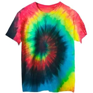 Calidad Premium Top trending unisex de gran tamaño cuello redondo hip hop multicolor Arco Iris tie Dye personalizado impreso hombres camisetas de verano - Product Image 1