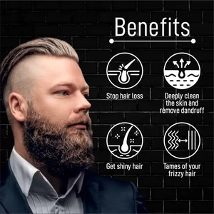 Champú para lavar la barba para hombres, champú para el cuidado del cabello, producto para hombres, champú de embalaje personalizable para el crecimiento del bigote y La barba - Product Image 4