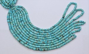 Perles Heishi Turquoise naturelle, perles de pneu de roue de pierres précieuses Turquoise 4-5mm, perles de pierres précieuses en vrac Turquoise, perles de fabrication de bijoux - Product Image 2